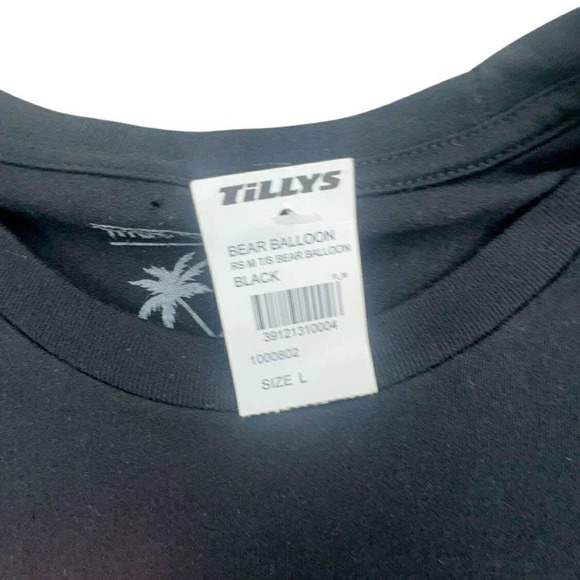 Riot Society Bear Balloon Black Graphic Print Cotton Blend T-Shirt L Tilly's nwt - Picture 6 of 9